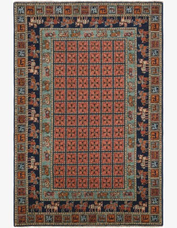 4' 2 x 6' 3 Hand Knotted Kazak Rug