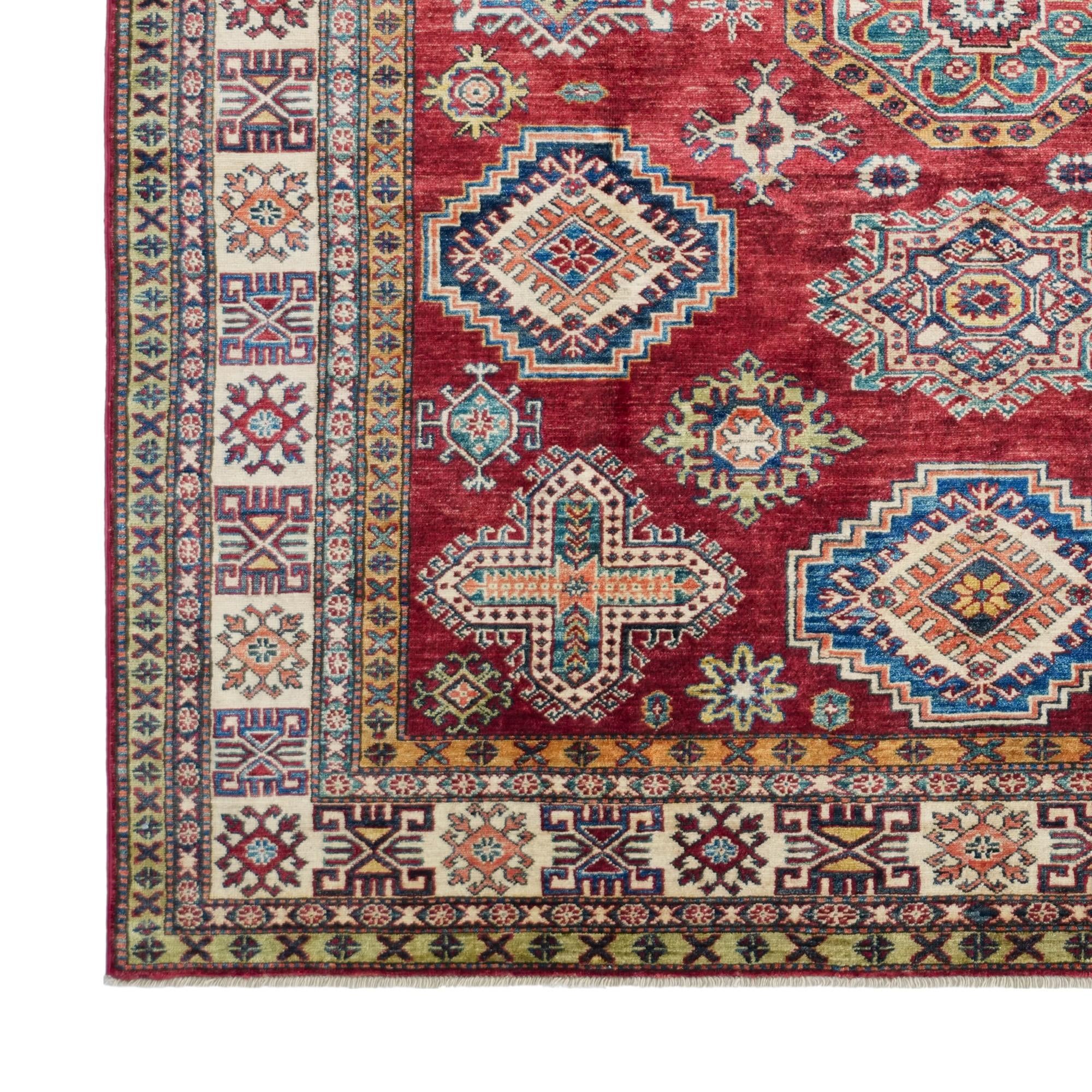 6' 8 x 9' 11 Hand Knotted Kazak Rug