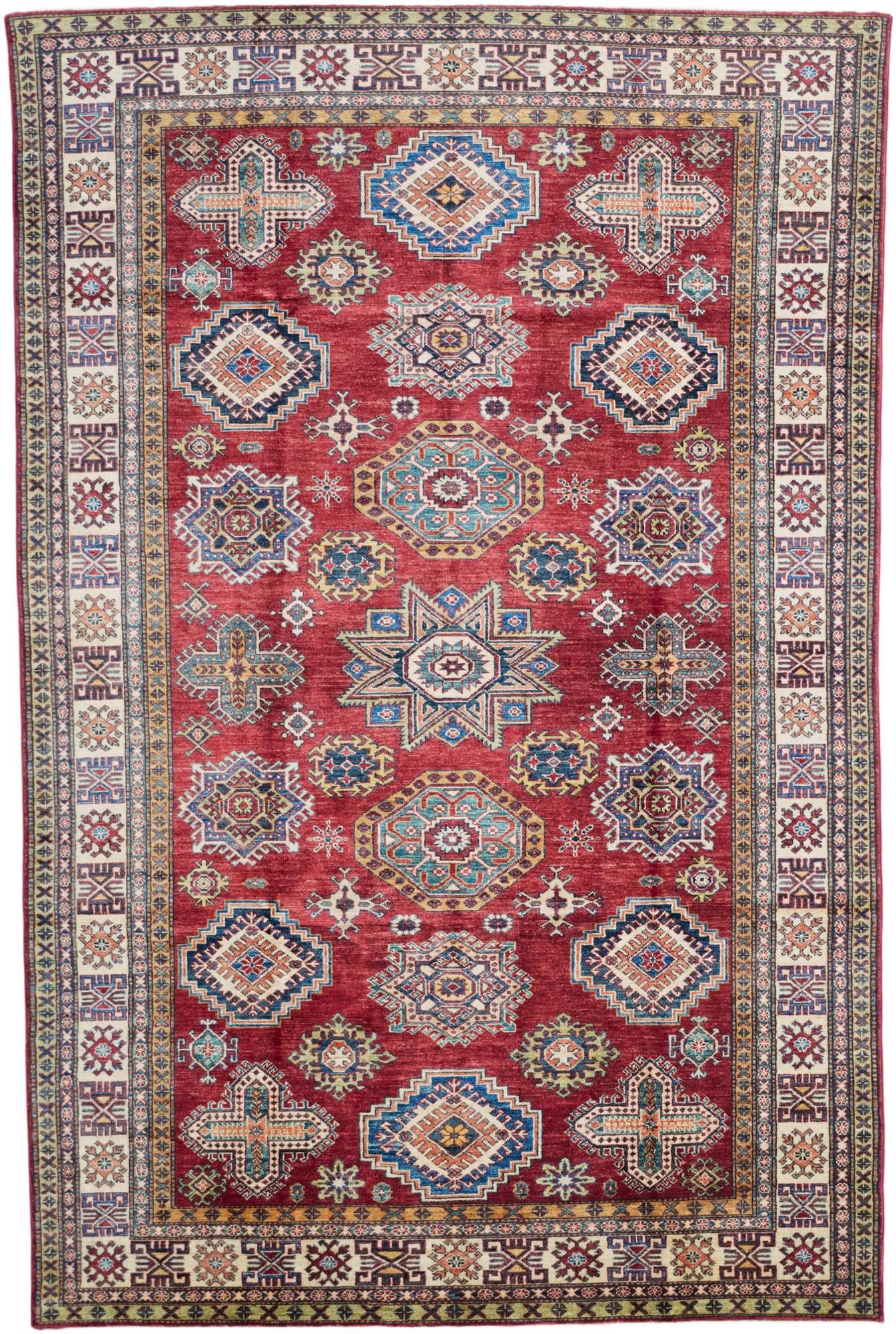 6' 8 x 9' 11 Hand Knotted Kazak Rug