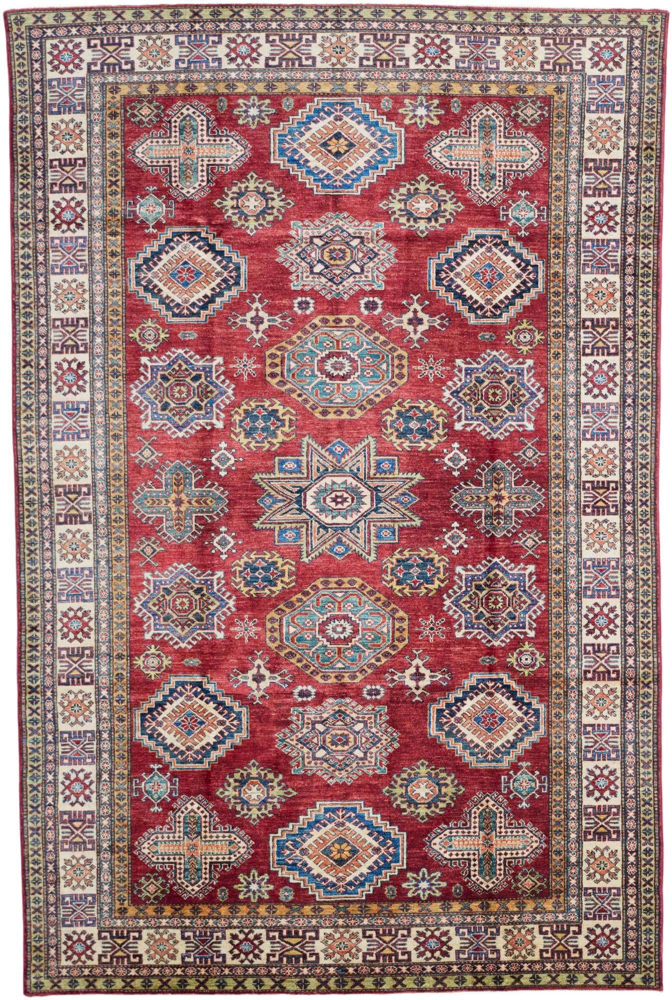 6' 8 x 9' 11 Hand Knotted Kazak Rug