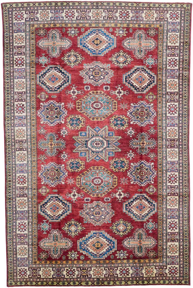 6' 8 x 9' 11 Hand Knotted Kazak Rug