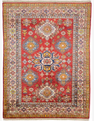 4' 11 x 6' 8 Hand Knotted Kazak Rug