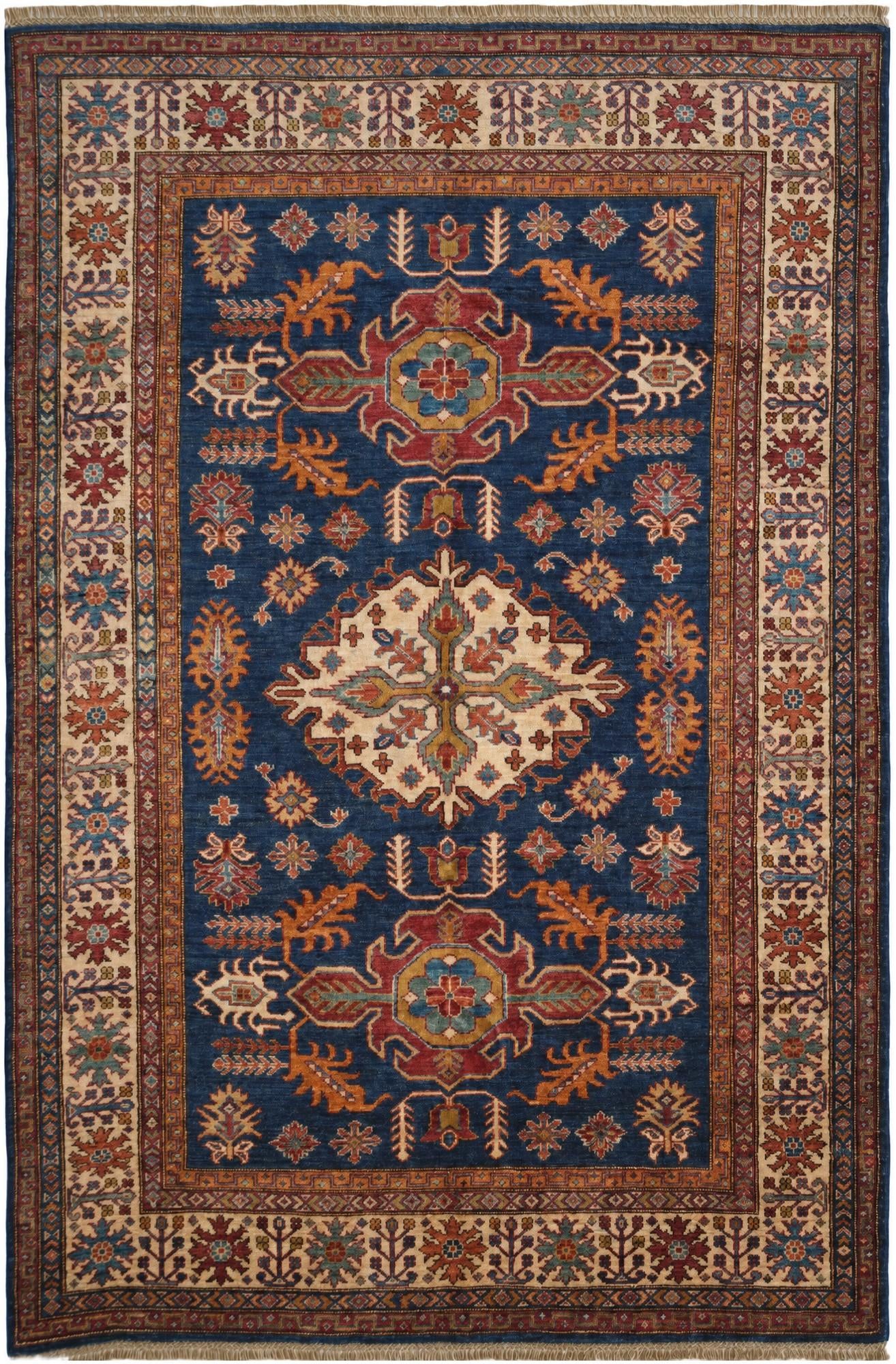 5' 10 x 8' 7 Hand Knotted Kazak Rug