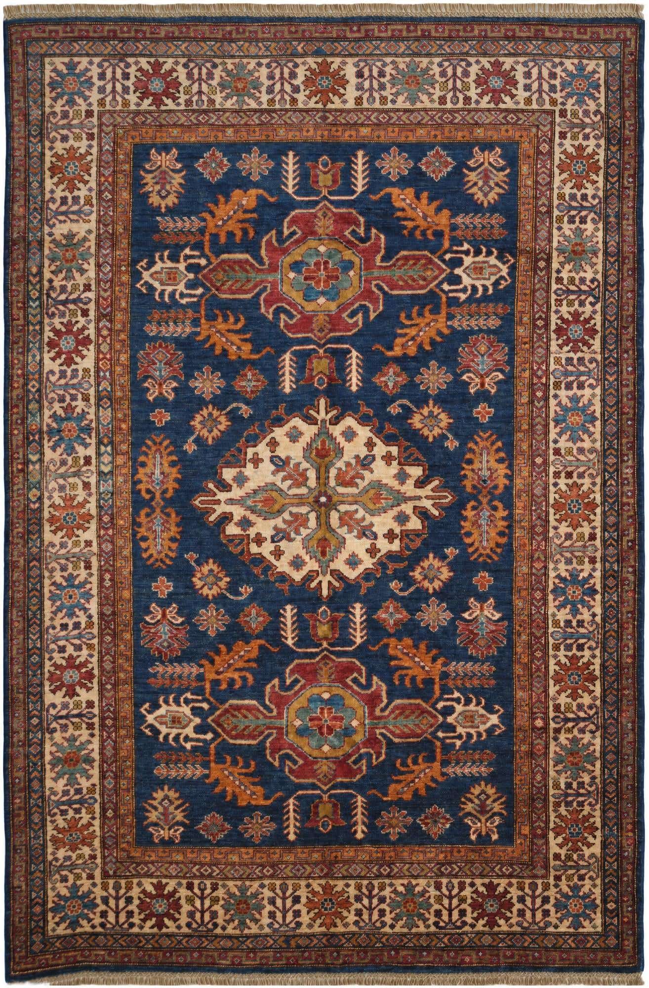 5' 10 x 8' 7 Hand Knotted Kazak Rug