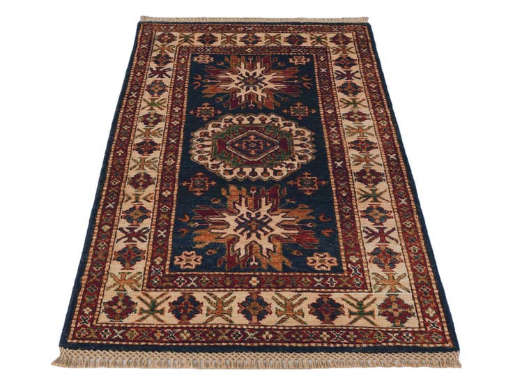 Detail image of 2' 7 x 4' 7 Hand Knotted Kazak Rug