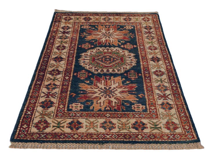 Detail image of 2' 6 x 4' 7 Hand Knotted Kazak Rug