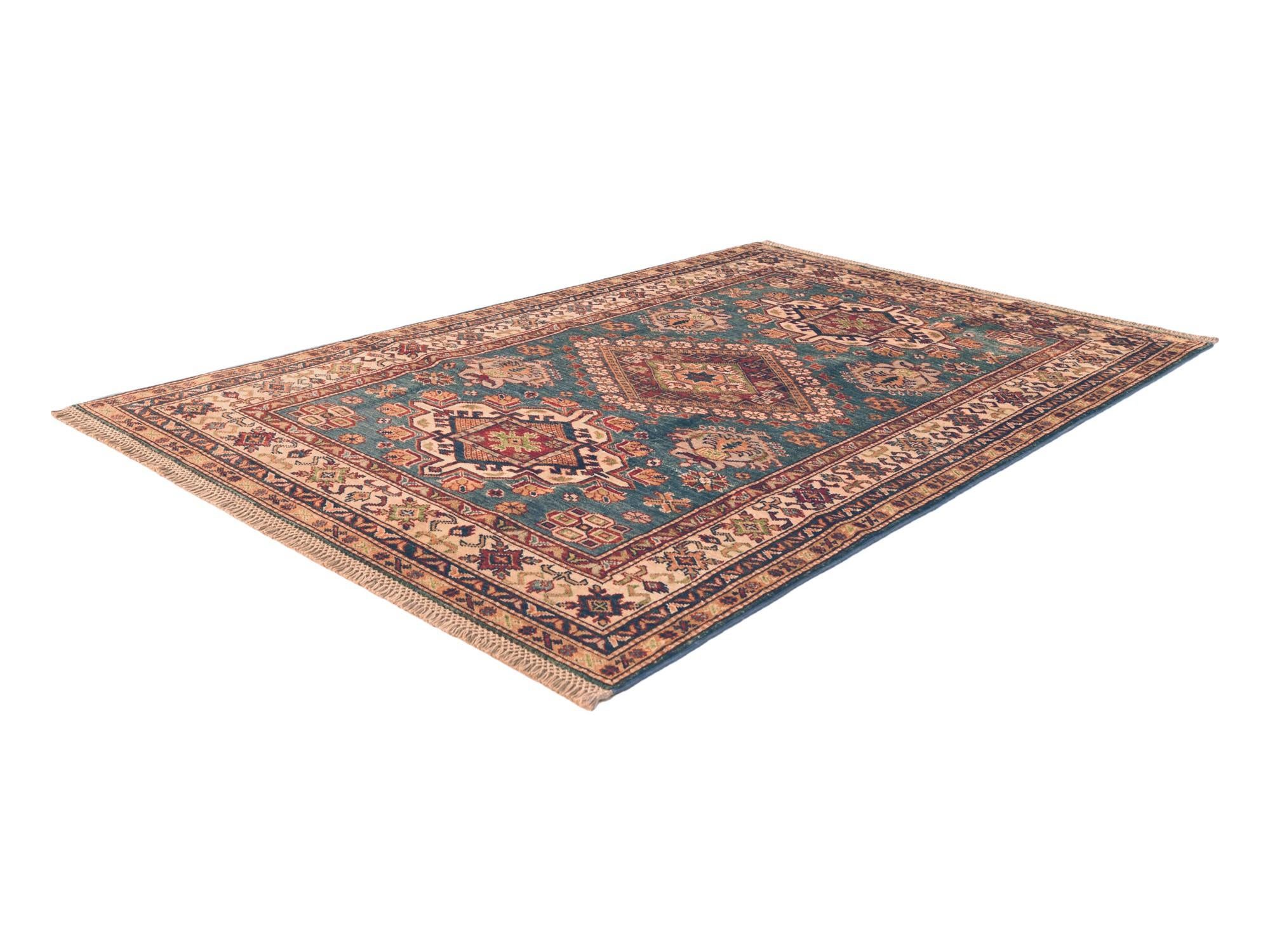 4' x 5' 10 Hand Knotted Kazak Rug