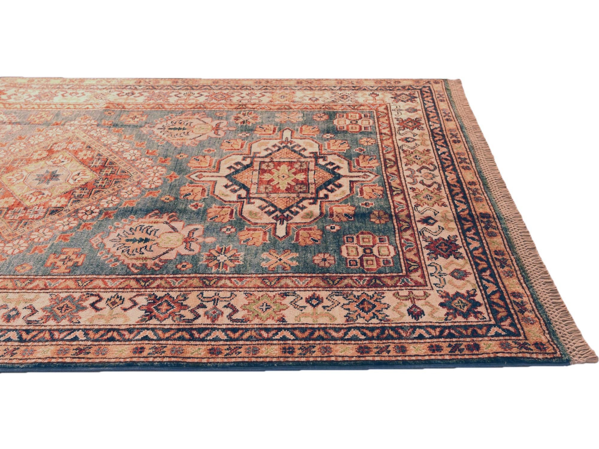 4' x 5' 10 Hand Knotted Kazak Rug