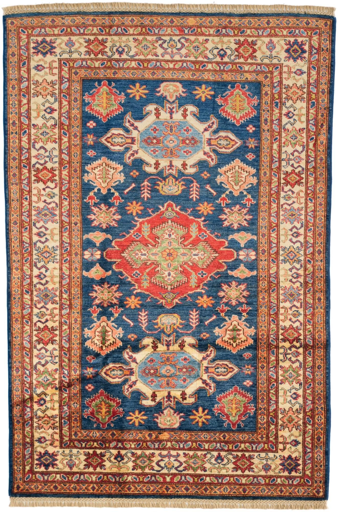 4' x 6' 1 Hand Knotted Kazak Rug