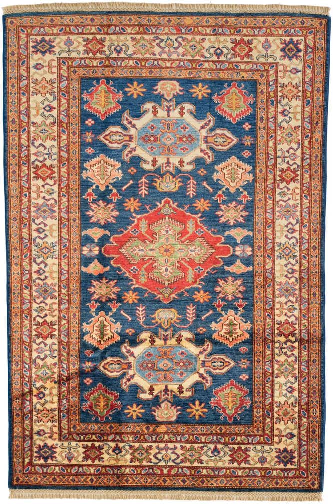 4' x 6' 1 Hand Knotted Kazak Rug