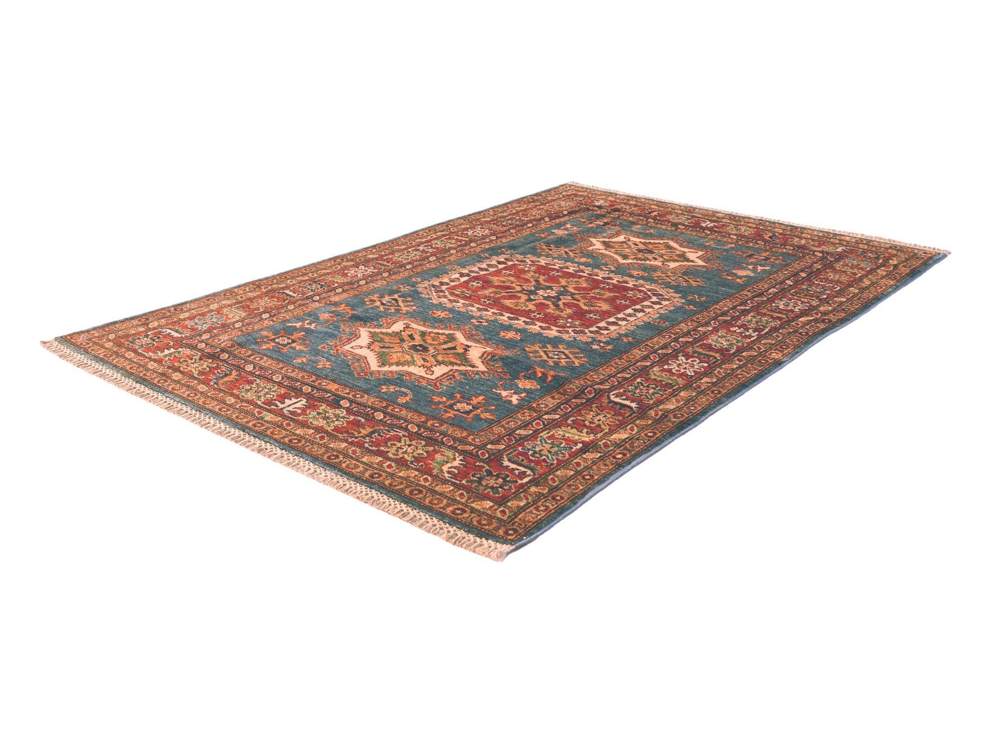 4' x 5' 10 Hand Knotted Kazak Rug
