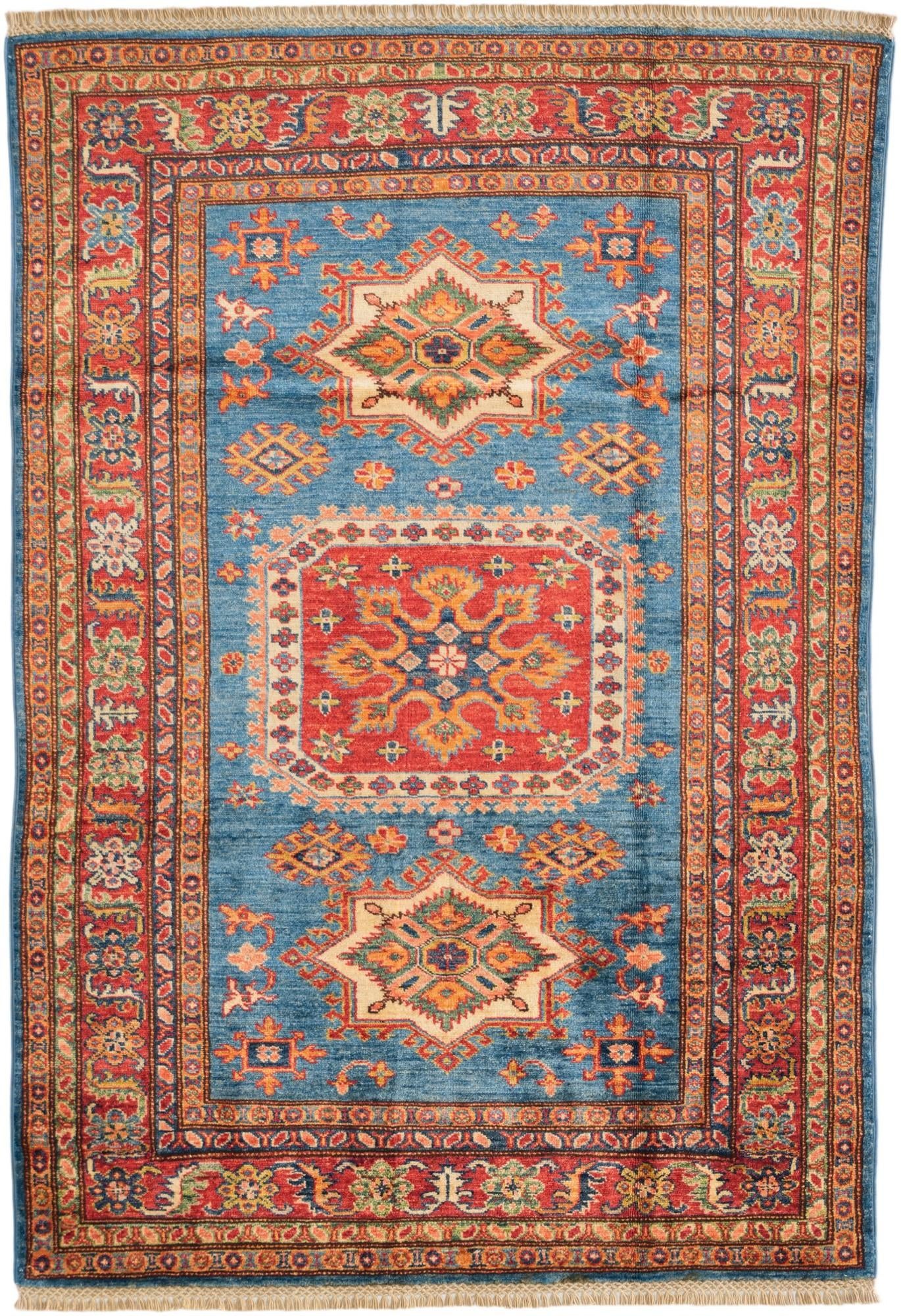4' x 5' 10 Hand Knotted Kazak Rug