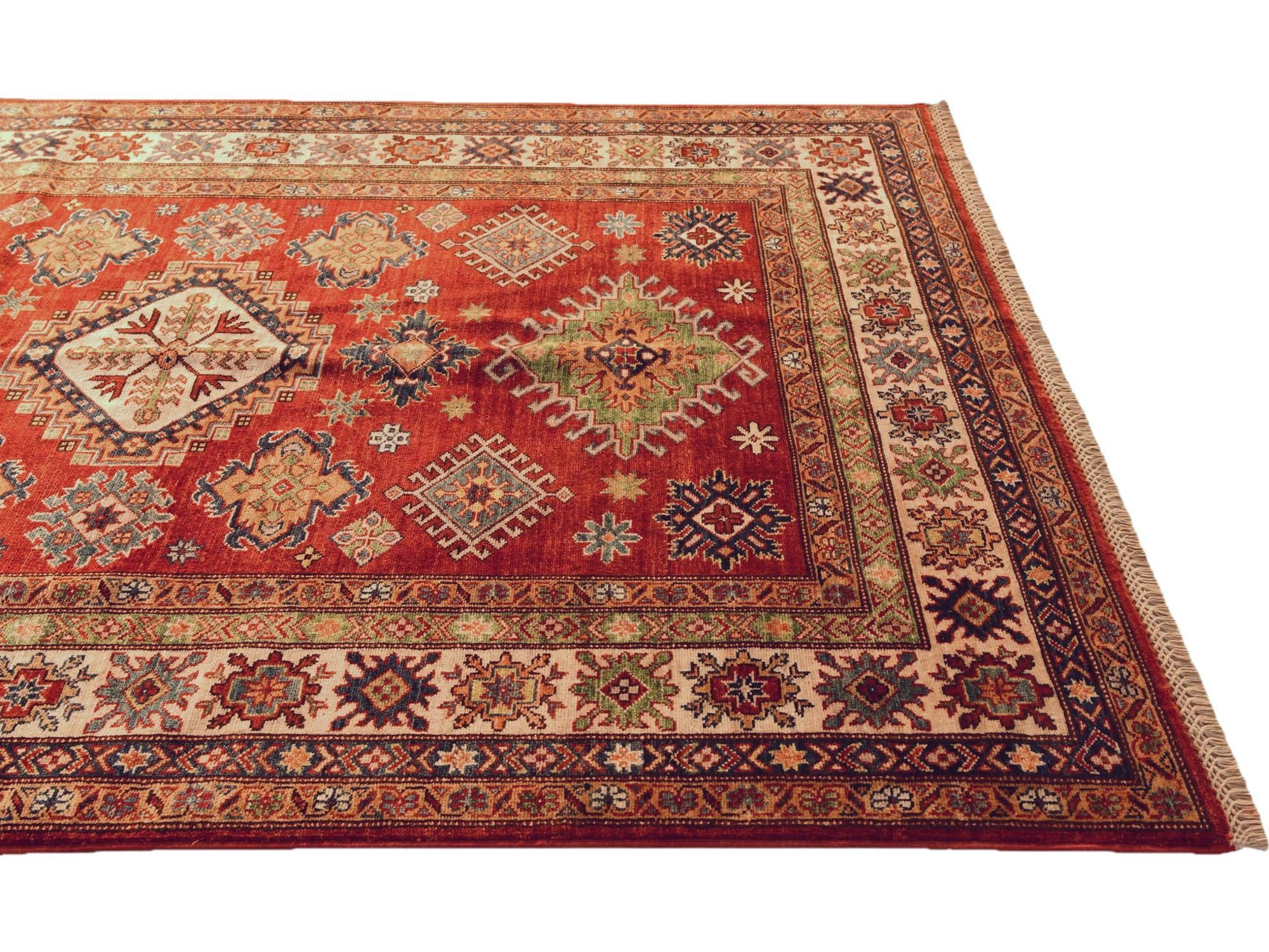 5' 2 x 6' 9 Hand Knotted Kazak Rug