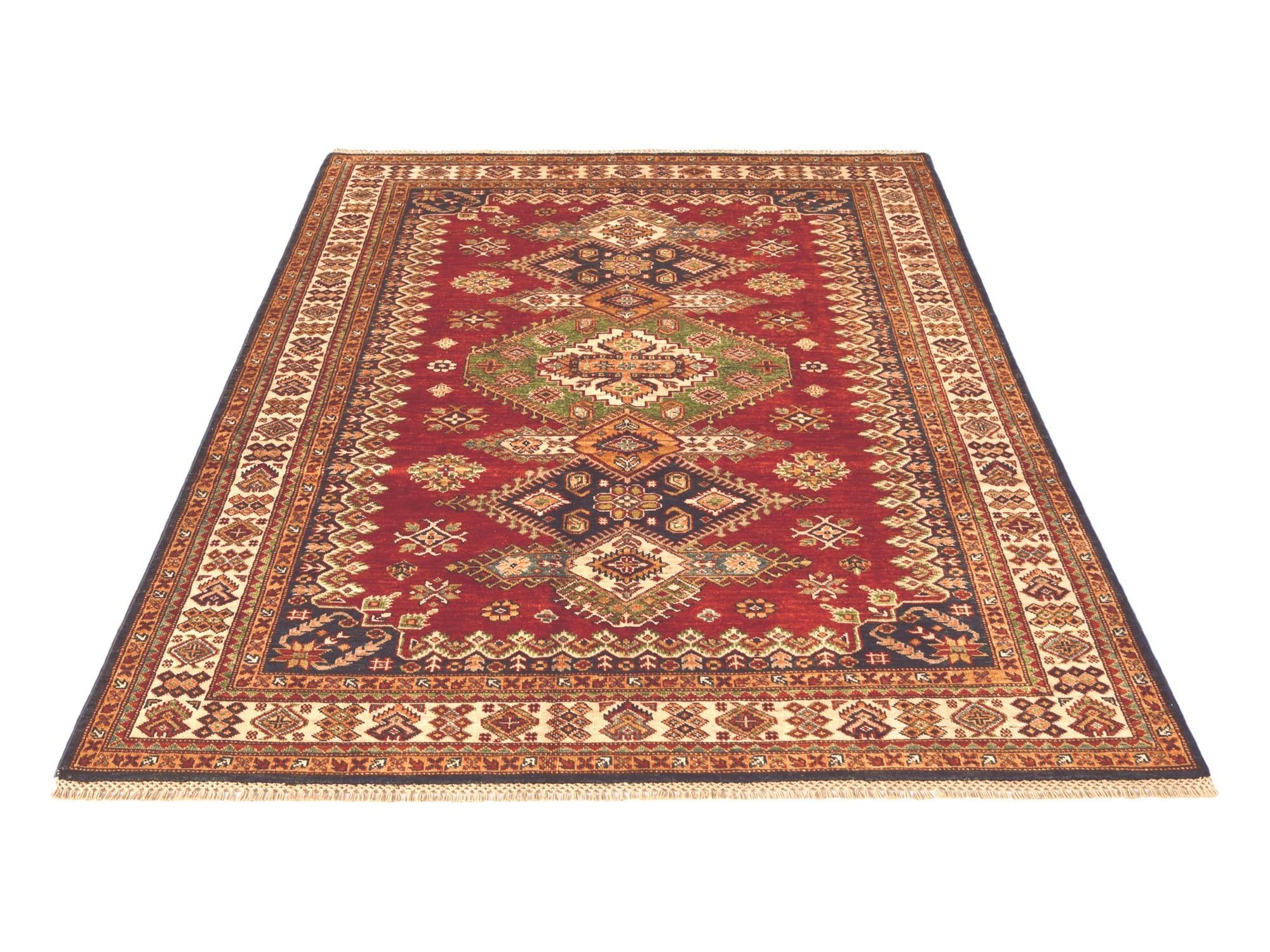 5' 1 x 6' 11 Hand Knotted Kazak Rug