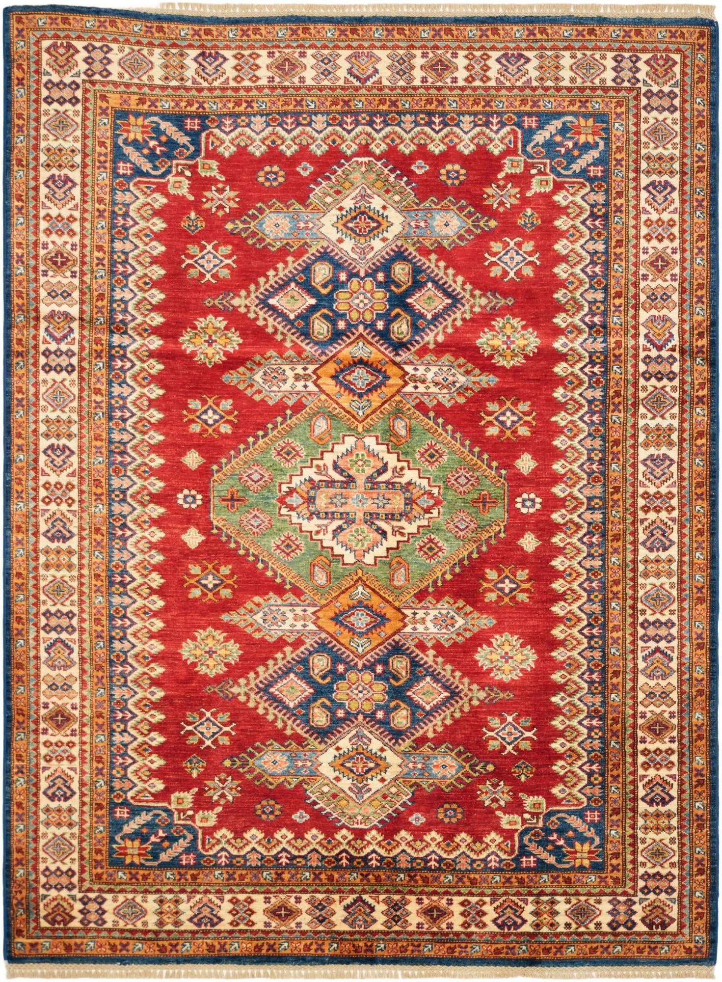 5' 1 x 6' 11 Hand Knotted Kazak Rug