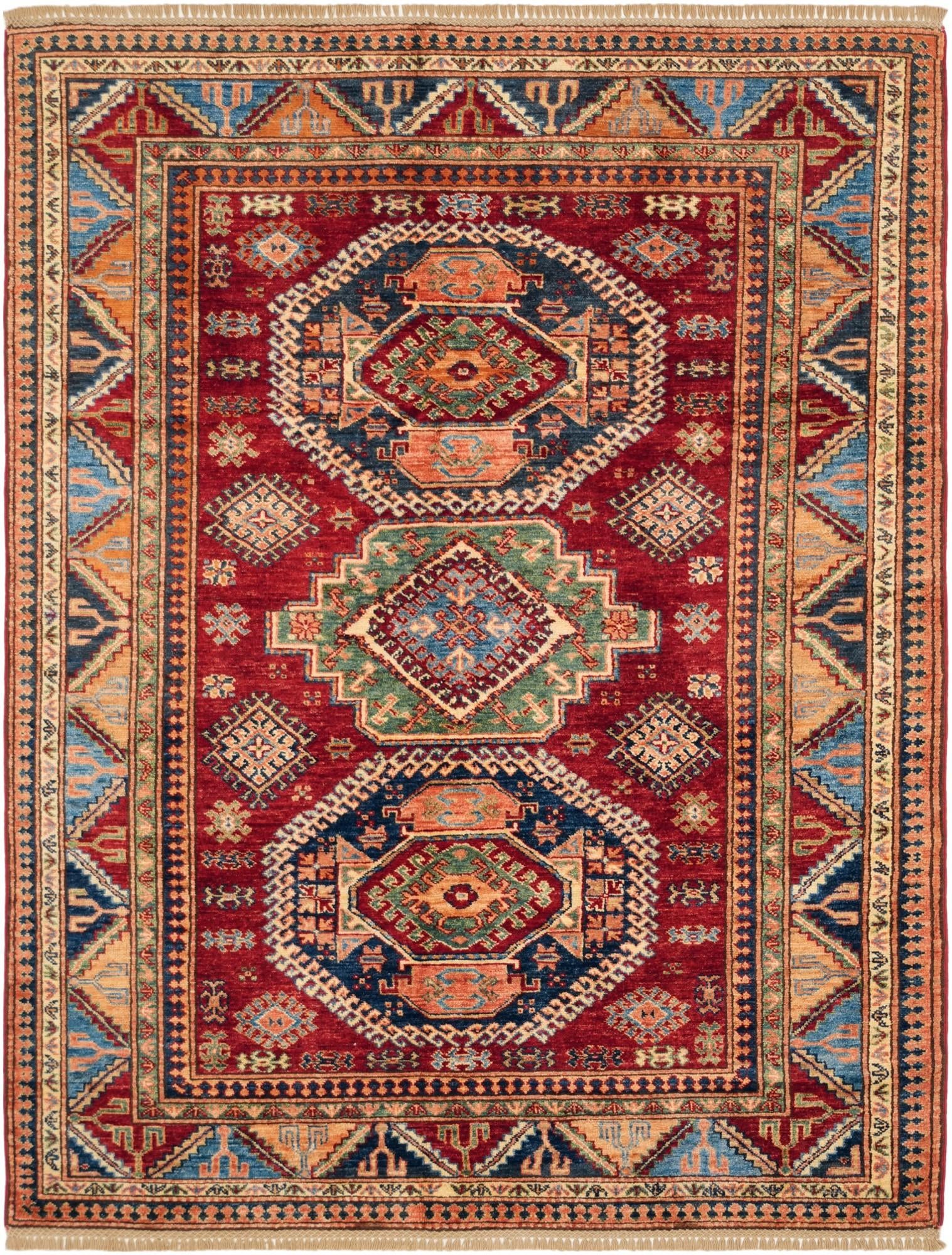 5' x 6' 8 Hand Knotted Kazak Rug