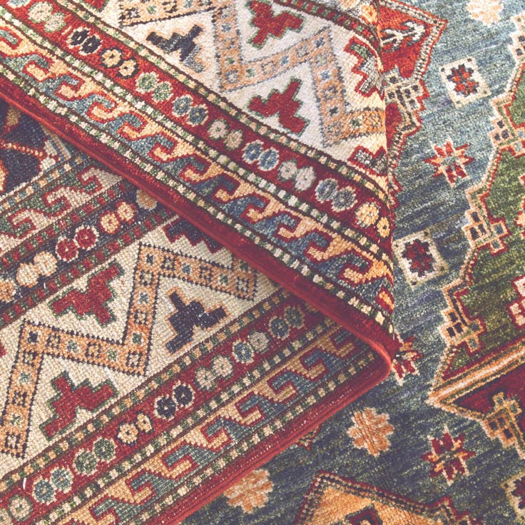 Detail image of 4' 9 x 7' 8 Hand Knotted Kazak Rug
