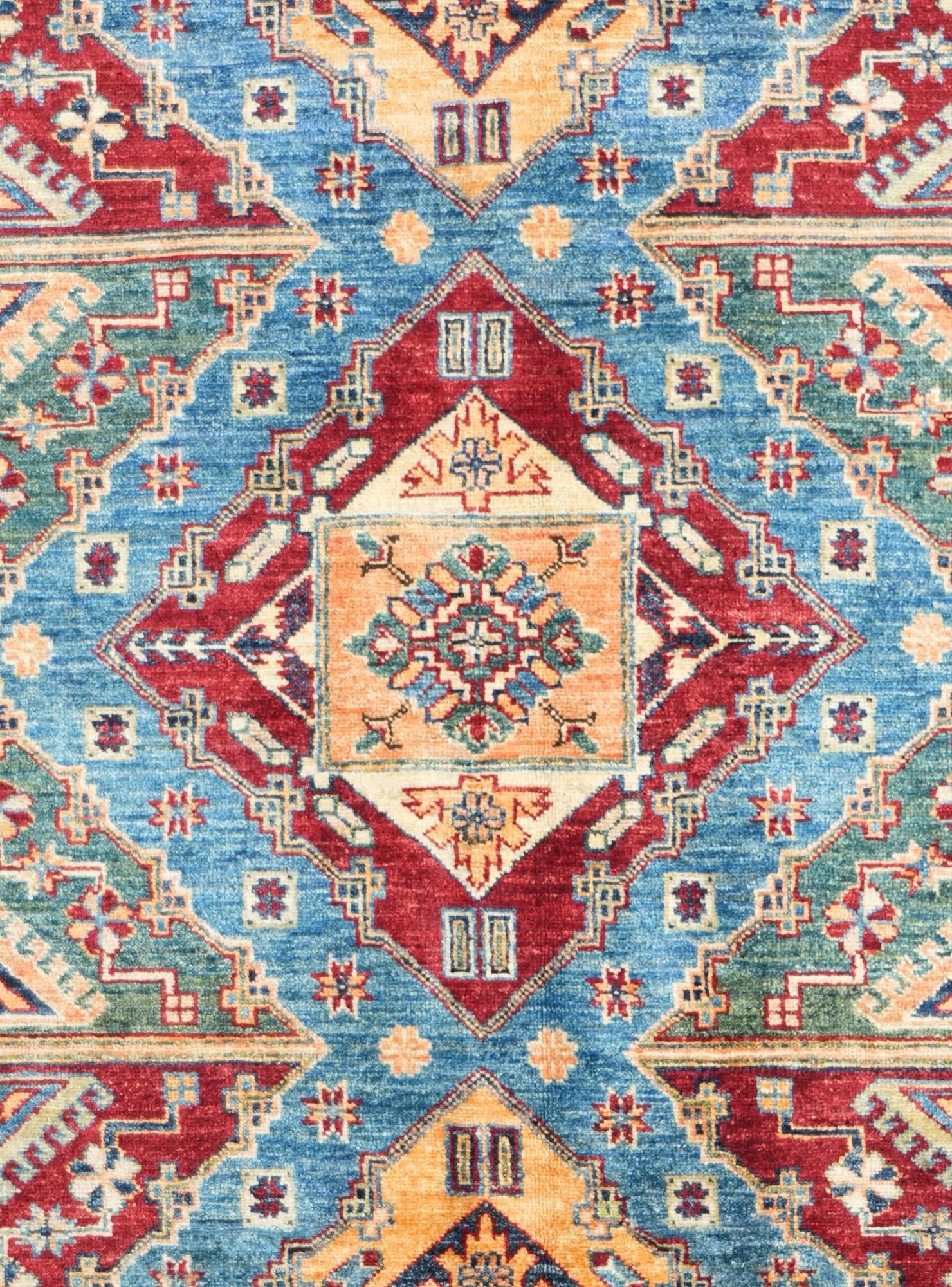 4' 9 x 7' 8 Hand Knotted Kazak Rug