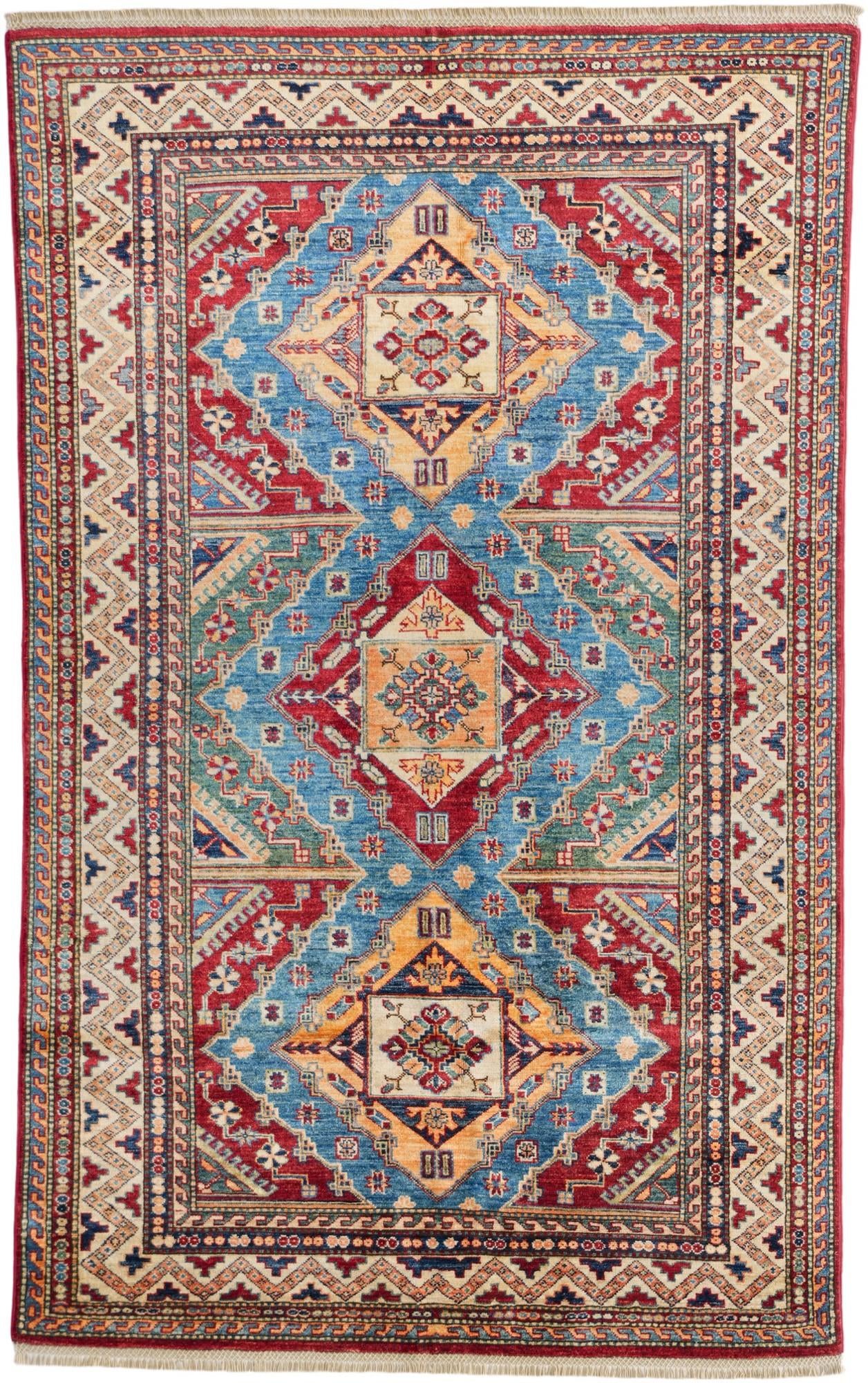 4' 9 x 7' 8 Hand Knotted Kazak Rug