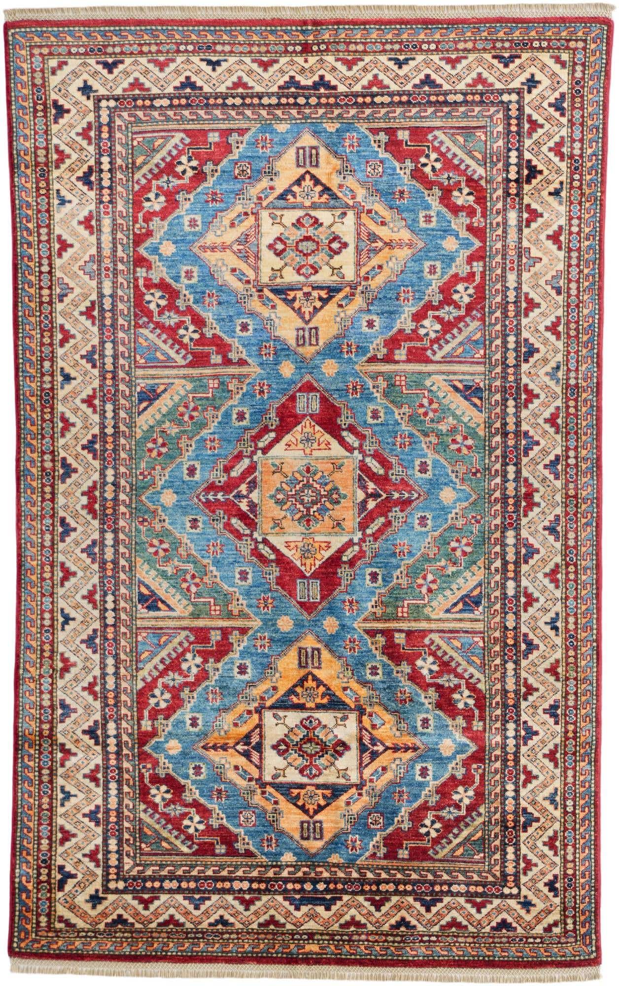 4' 9 x 7' 8 Hand Knotted Kazak Rug