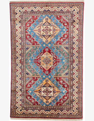 4' 9 x 7' 8 Hand Knotted Kazak Rug