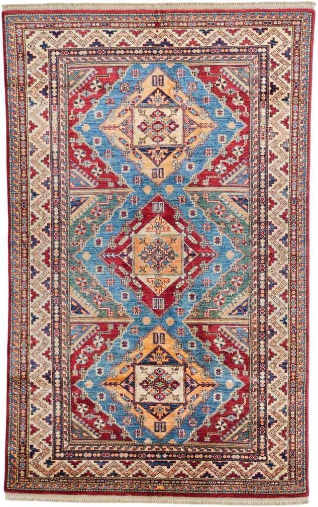 4' 9 x 7' 8 Hand Knotted Kazak Rug