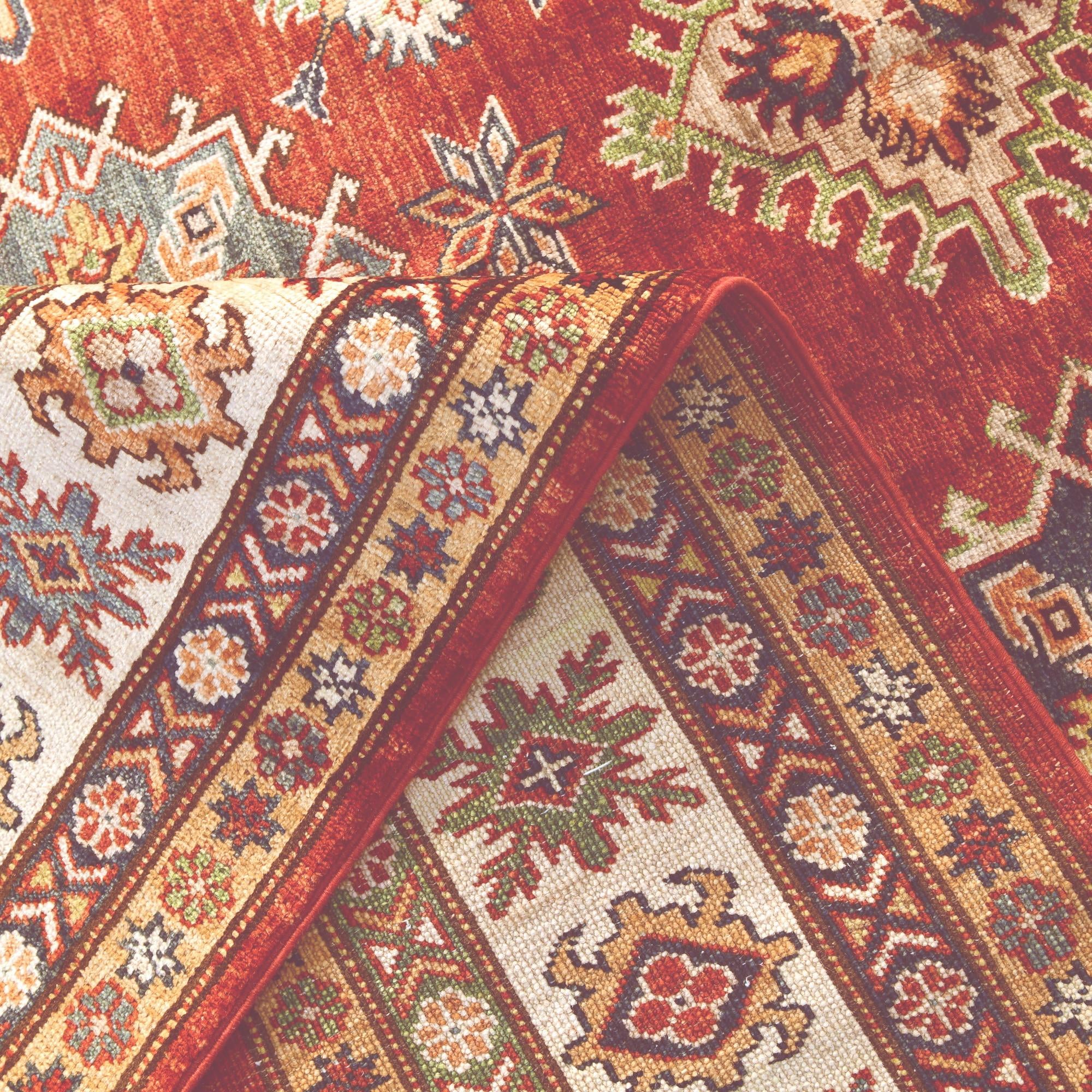 5' 9 x 8' 2 Hand Knotted Kazak Rug