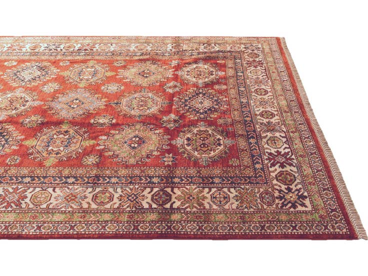 Detail image of 6' 2 x 9' 8 Hand Knotted Kazak Rug