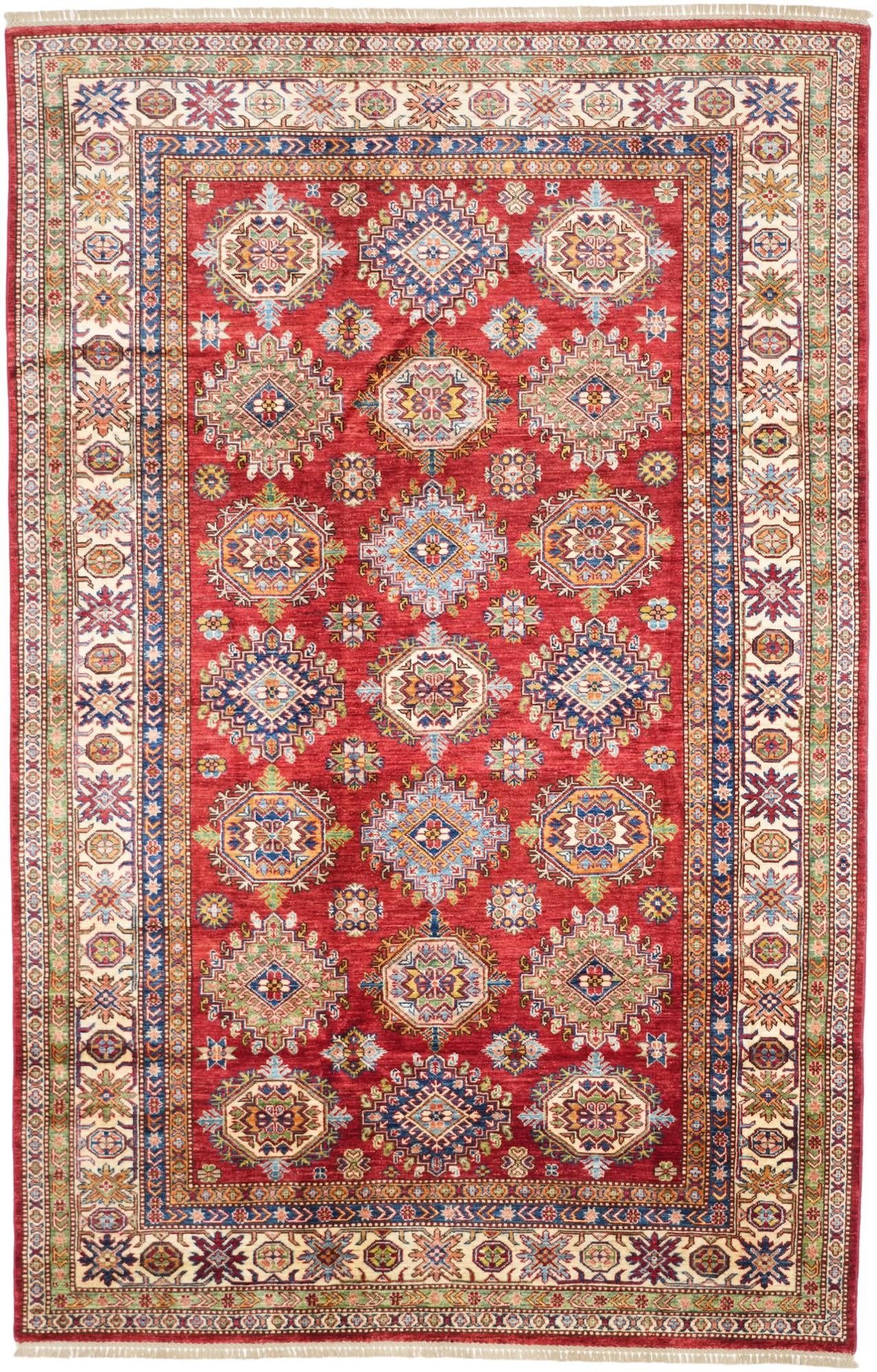6' 2 x 9' 8 Hand Knotted Kazak Rug