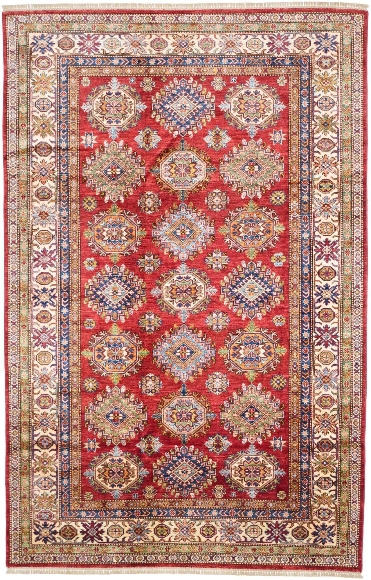 6' 2 x 9' 8 Hand Knotted Kazak Rug