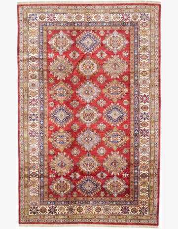 6' 2 x 9' 8 Hand Knotted Kazak Rug