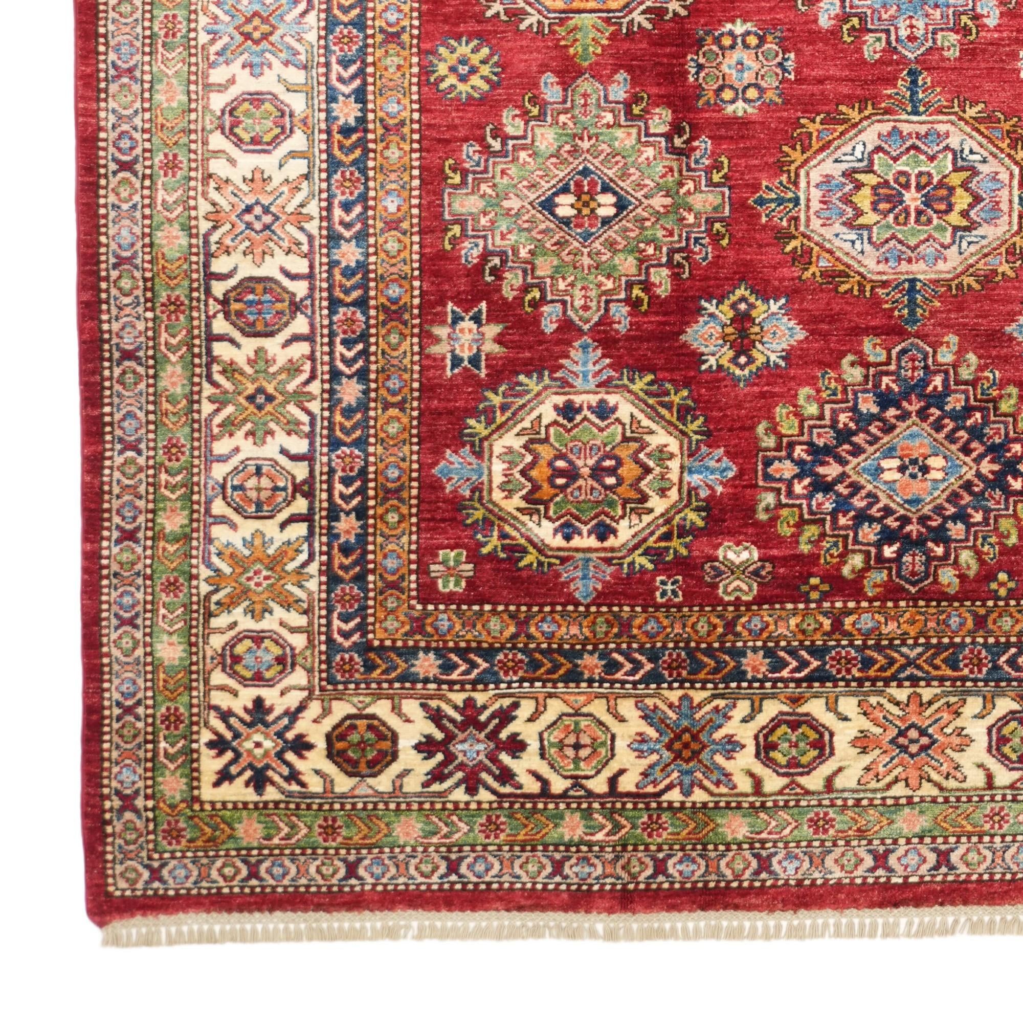 6' 2 x 9' 6 Hand Knotted Kazak Rug