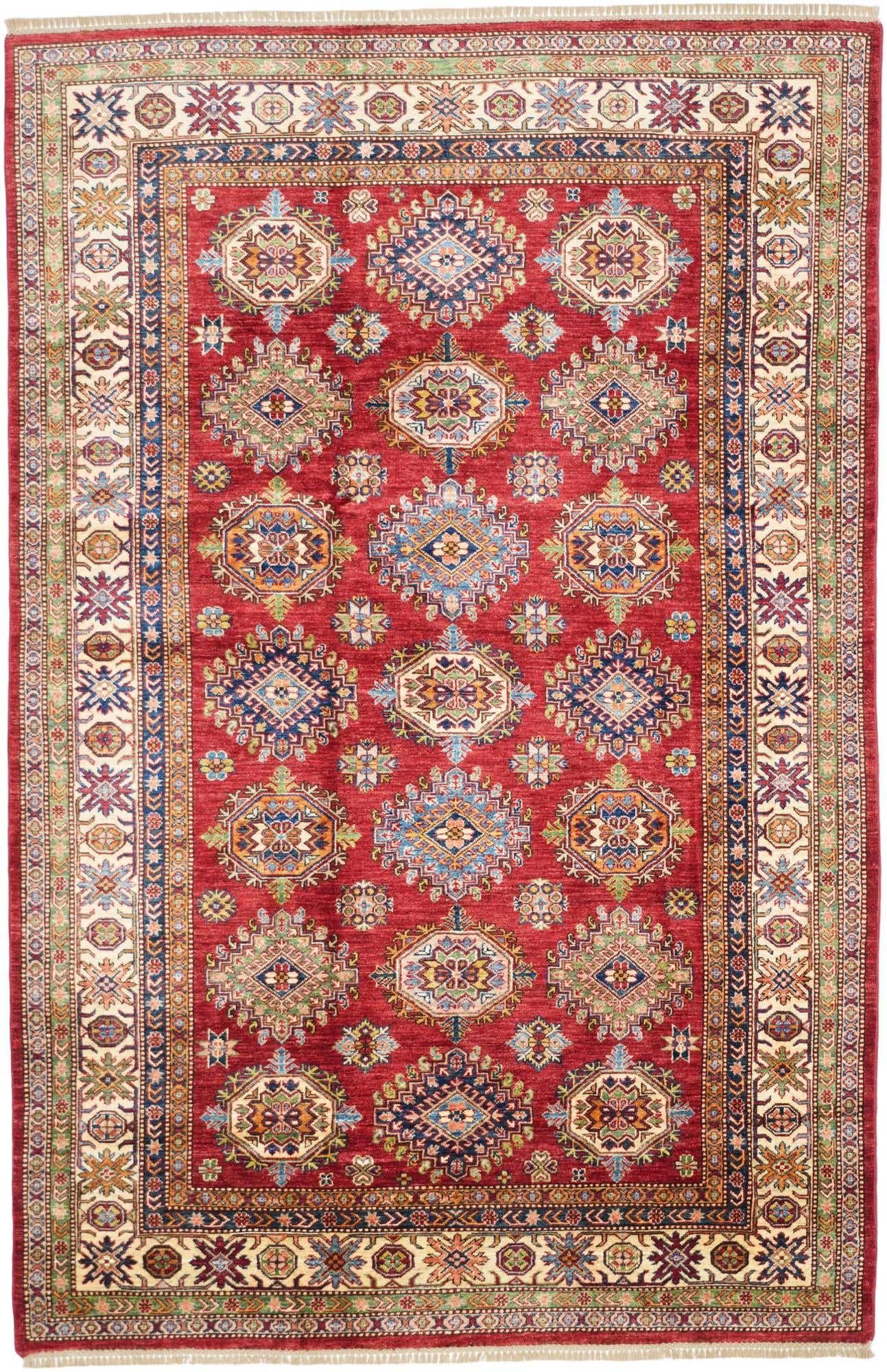 6' 2 x 9' 6 Hand Knotted Kazak Rug