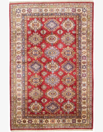 6' 2 x 9' 6 Hand Knotted Kazak Rug