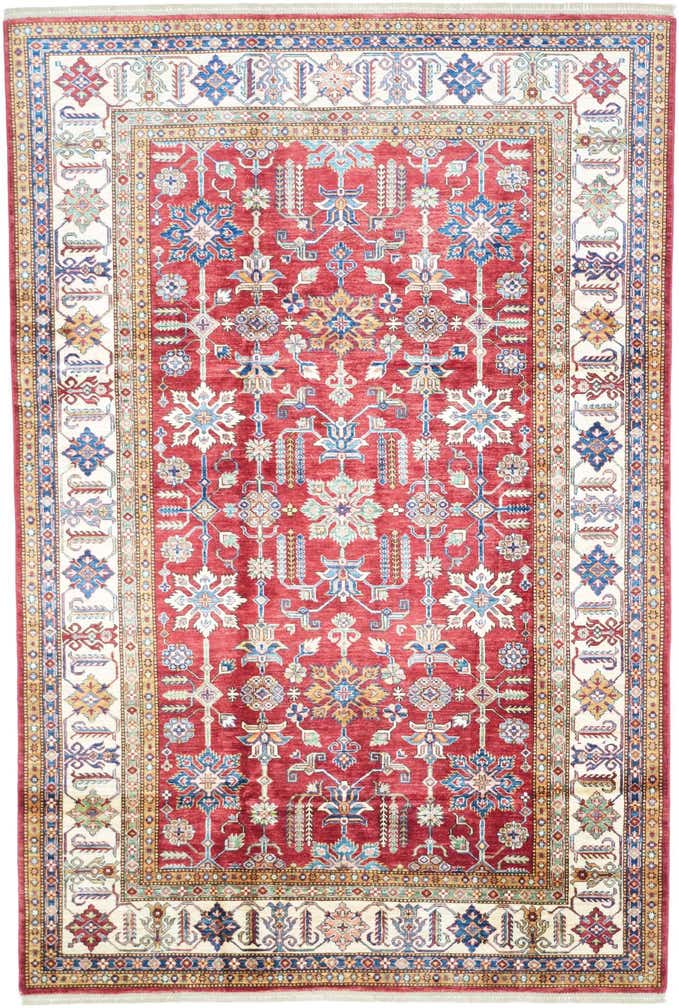 6' 9 x 10' 1 Hand Knotted Kazak Rug