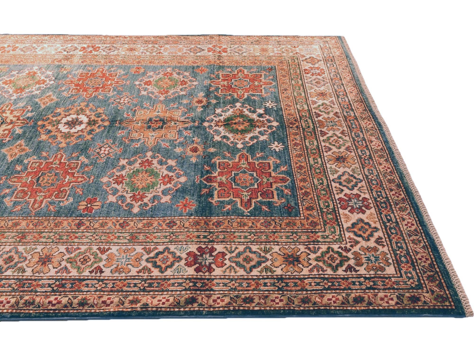 6' 3 x 8' 9 Hand Knotted Kazak Rug
