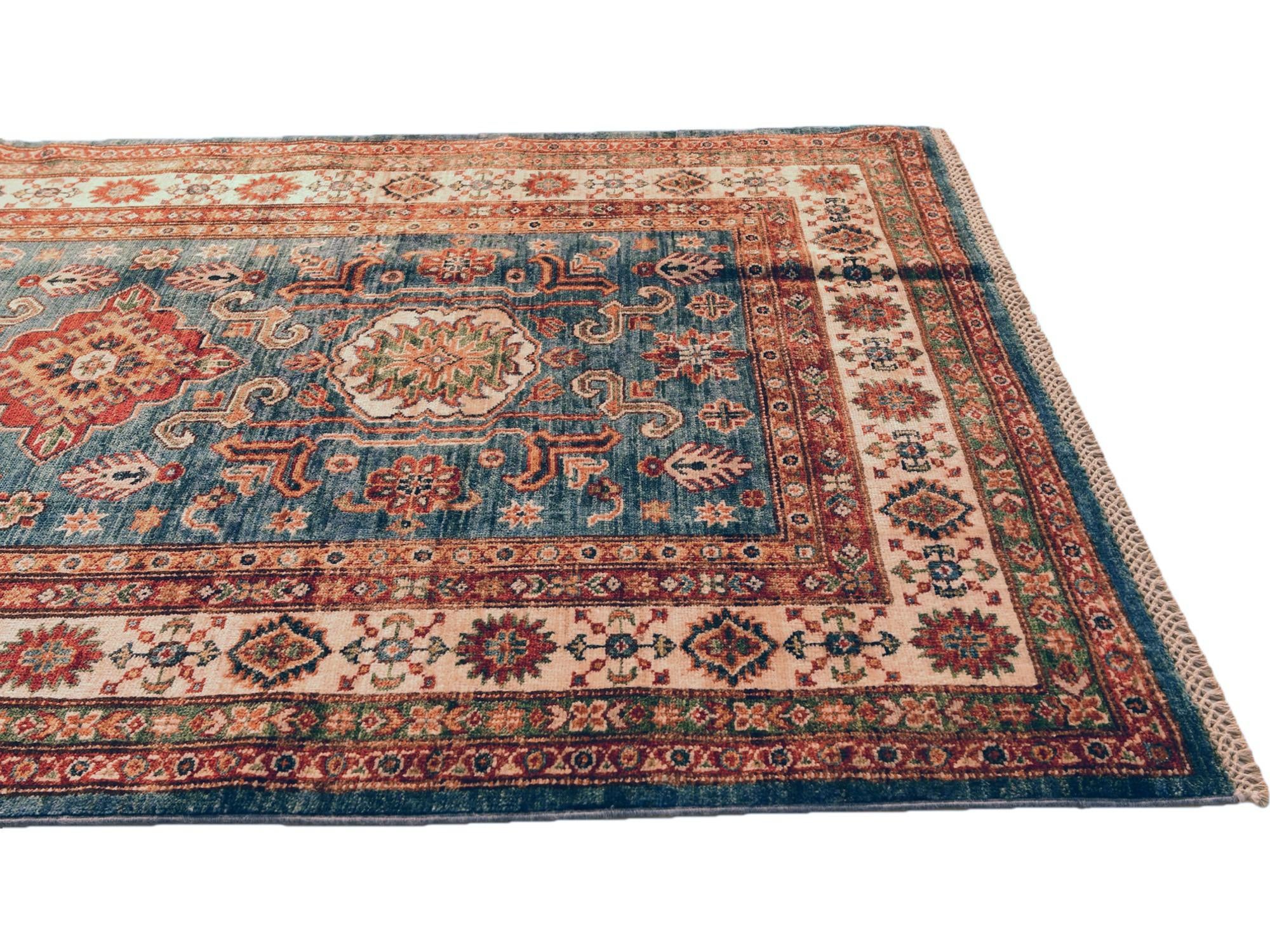 4' x 6' 3 Hand Knotted Kazak Rug