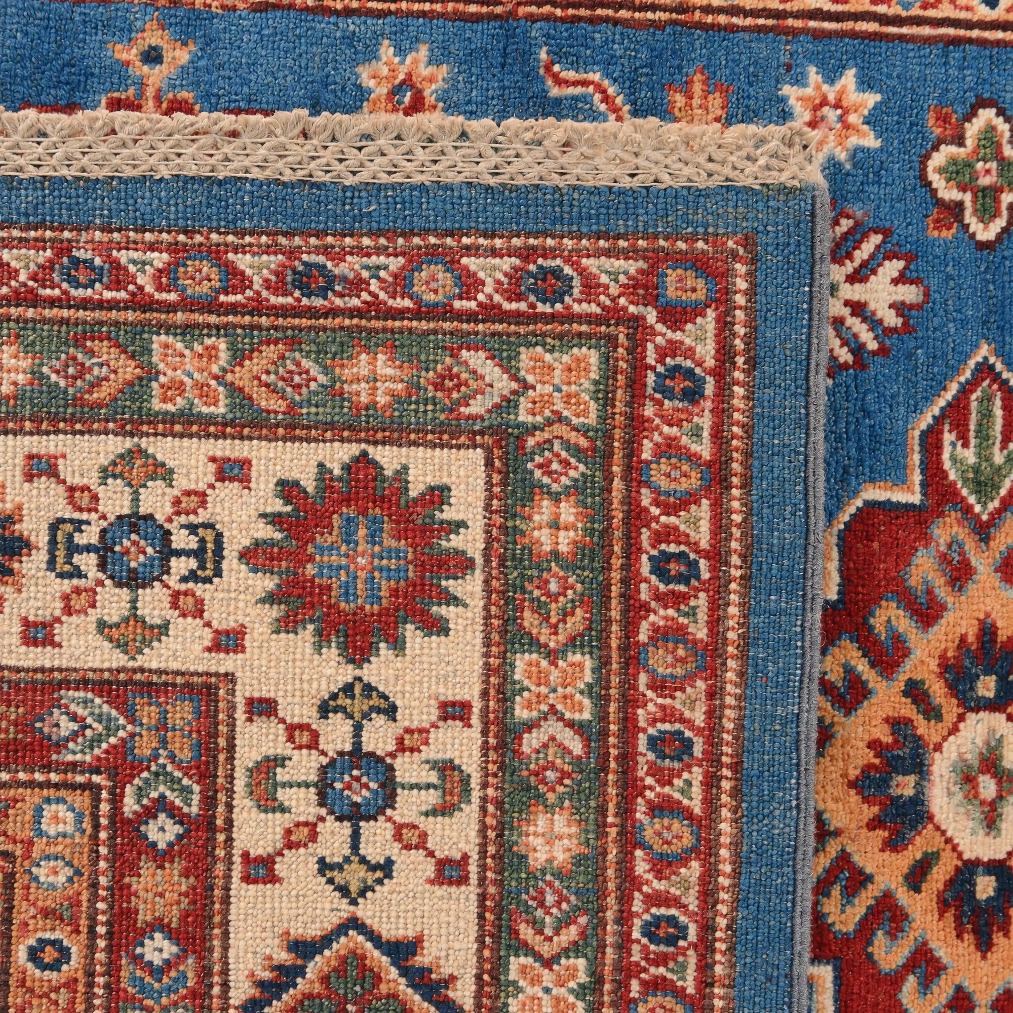 4' x 6' 3 Hand Knotted Kazak Rug