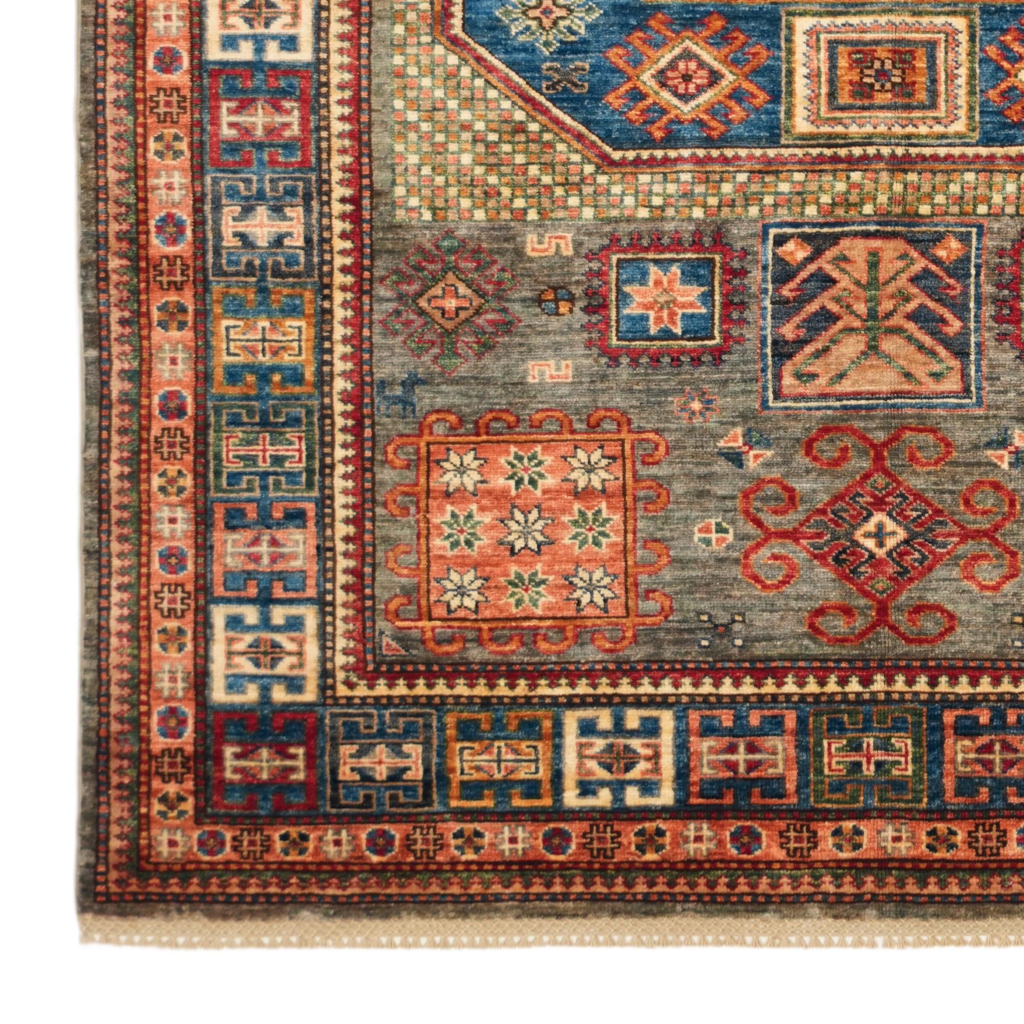 5' 2 x 6' 11 Hand Knotted Kazak Rug