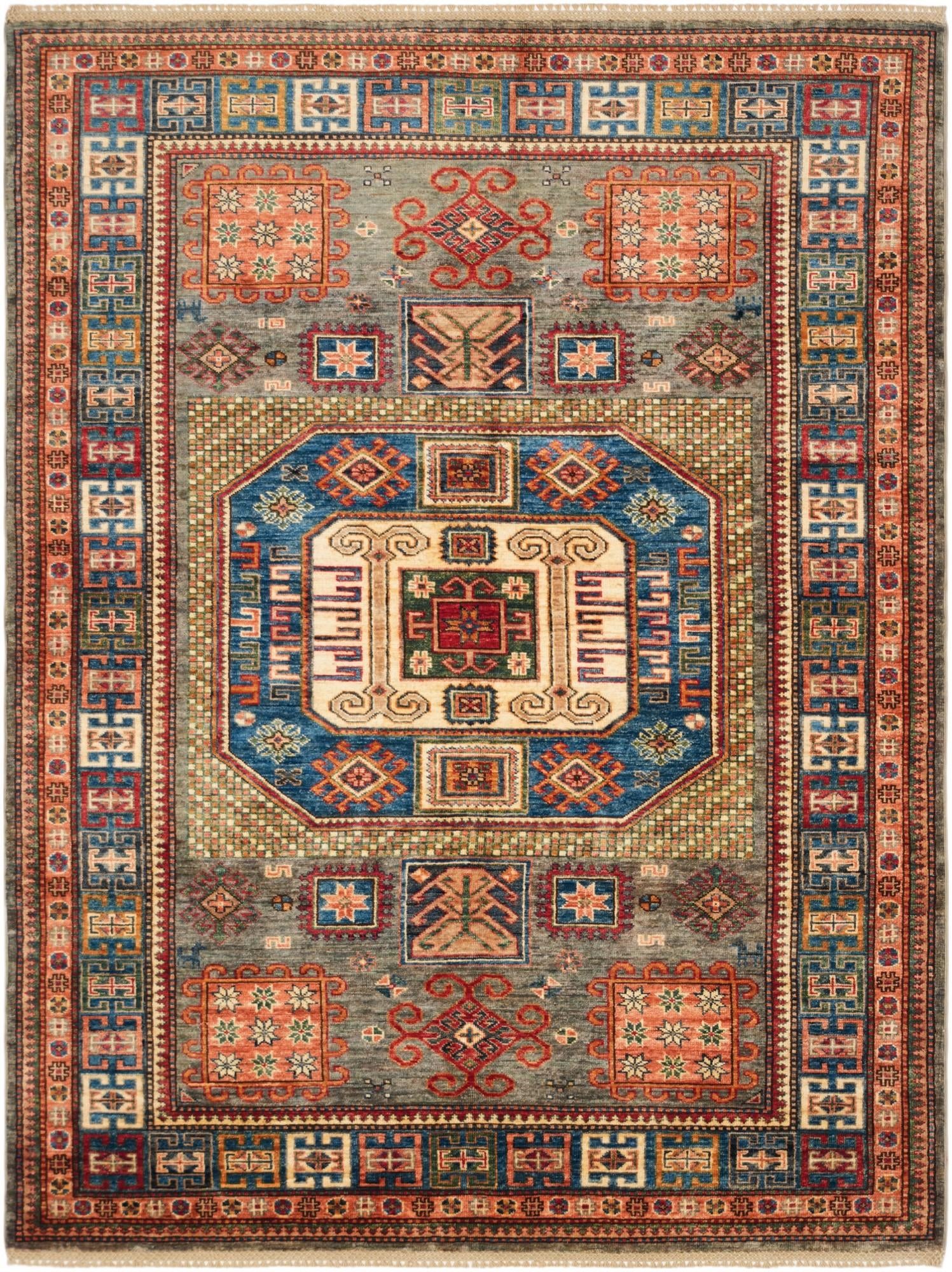 5' 2 x 6' 11 Hand Knotted Kazak Rug