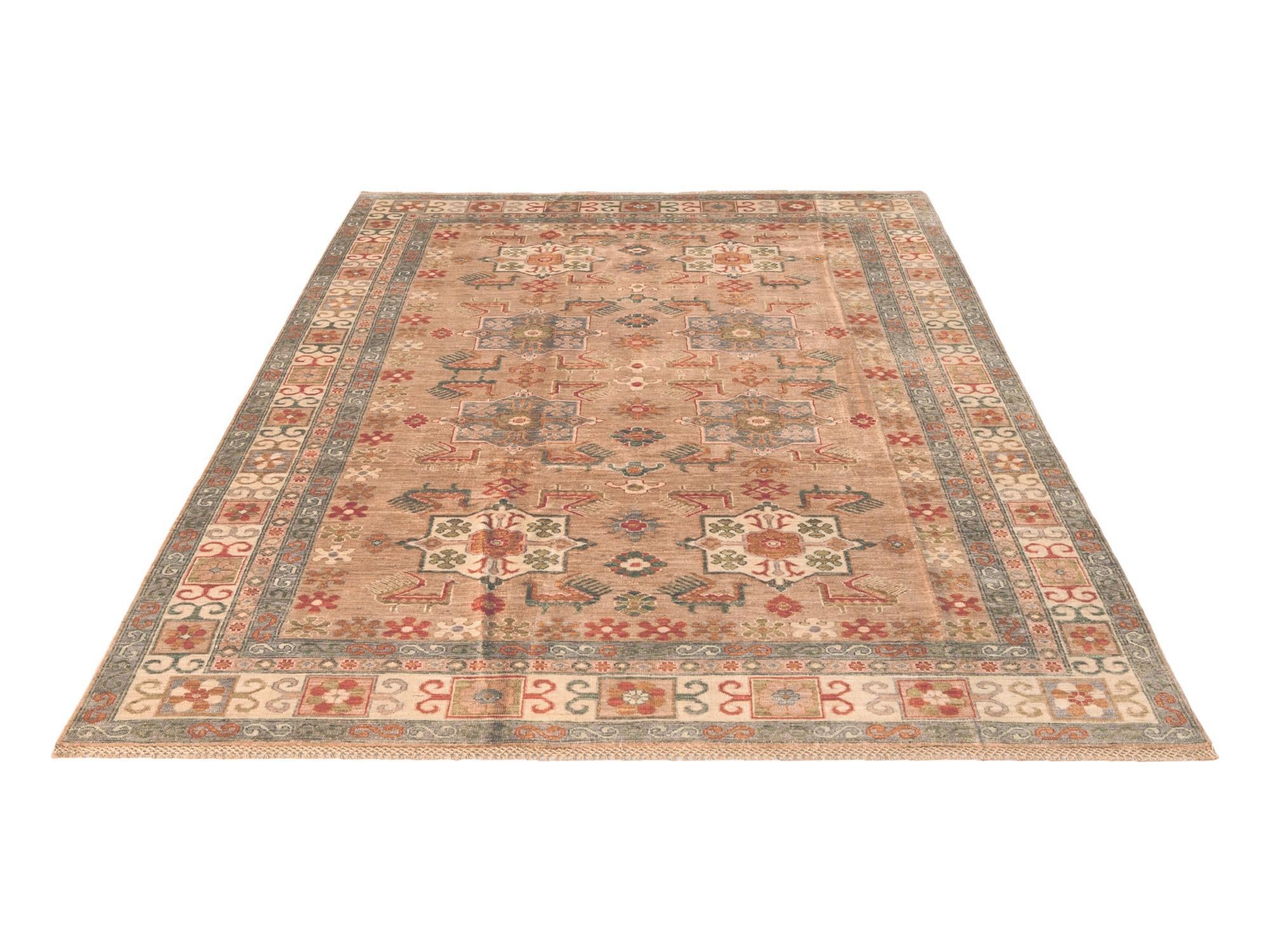6' 8 x 8' 10 Hand Knotted Kazak Rug