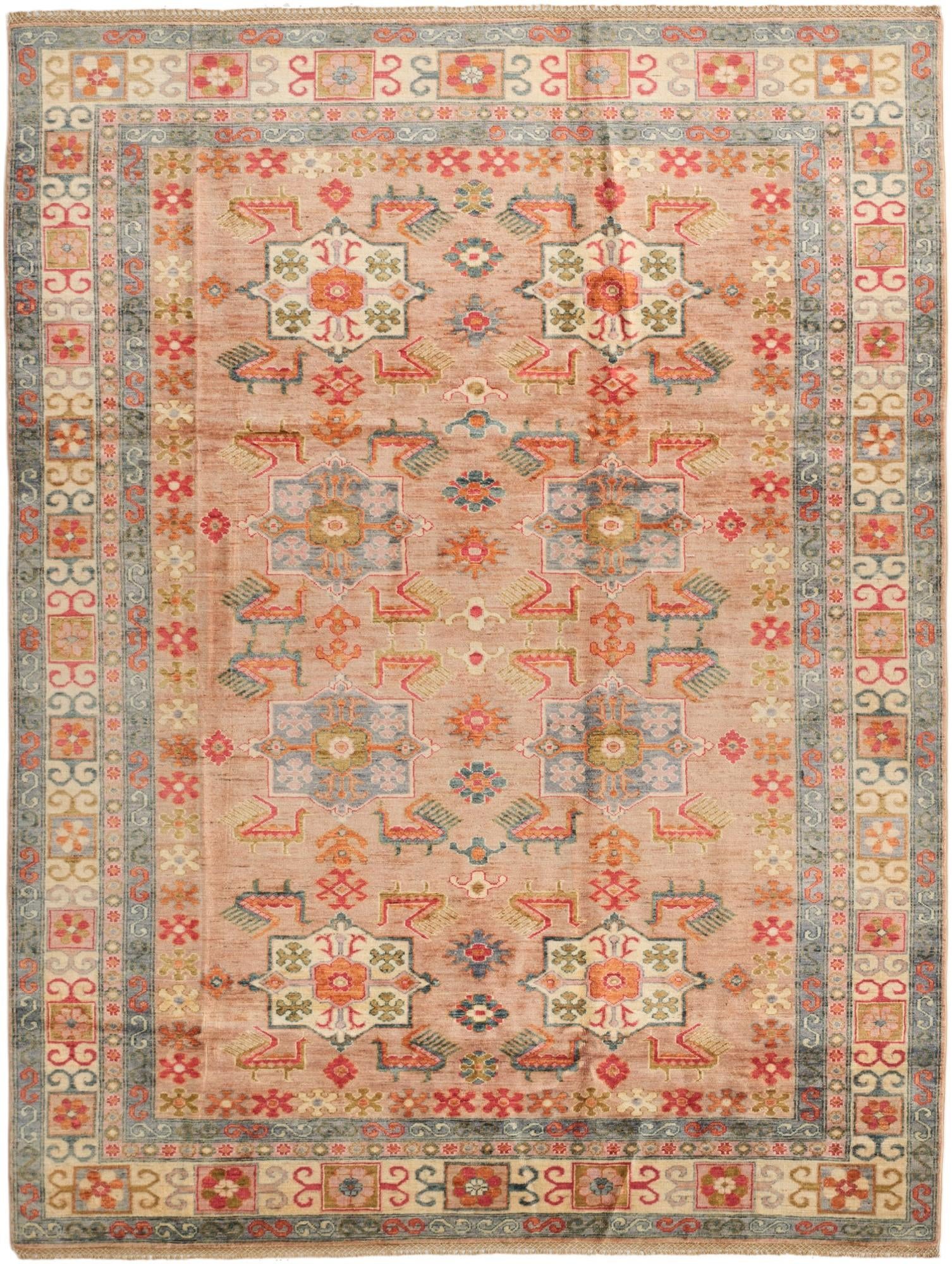 6' 8 x 8' 10 Hand Knotted Kazak Rug