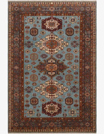 6' 3 x 9' 1 Hand Knotted Kazak Rug