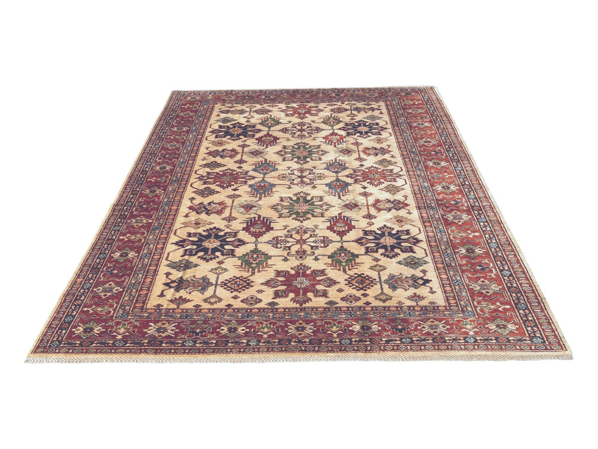 6' 8 x 9' 11 Hand Knotted Kazak Rug