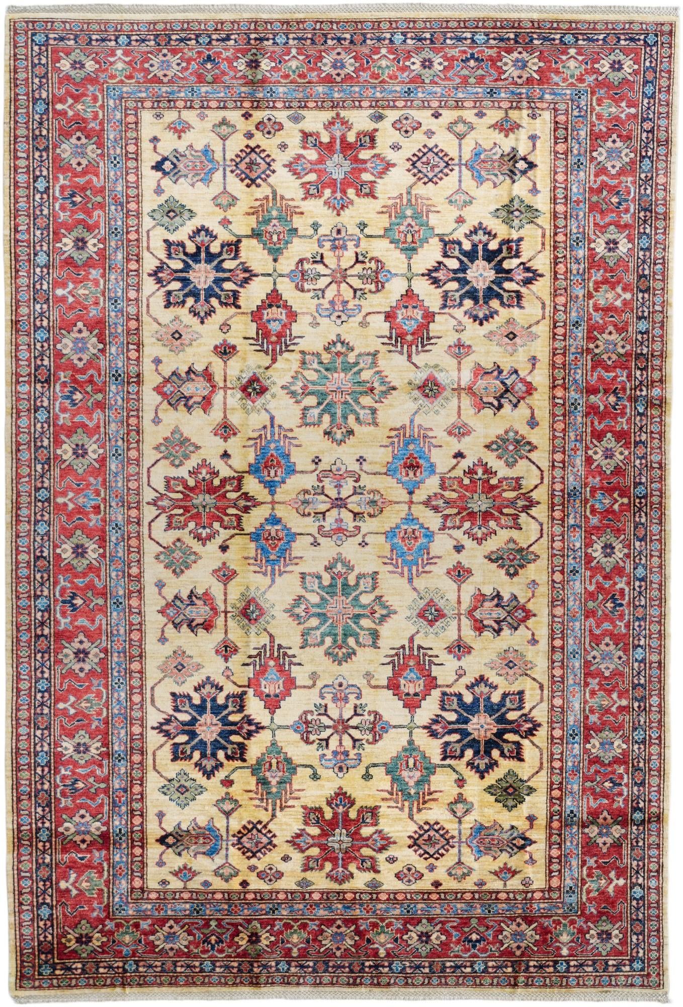 6' 8 x 9' 11 Hand Knotted Kazak Rug