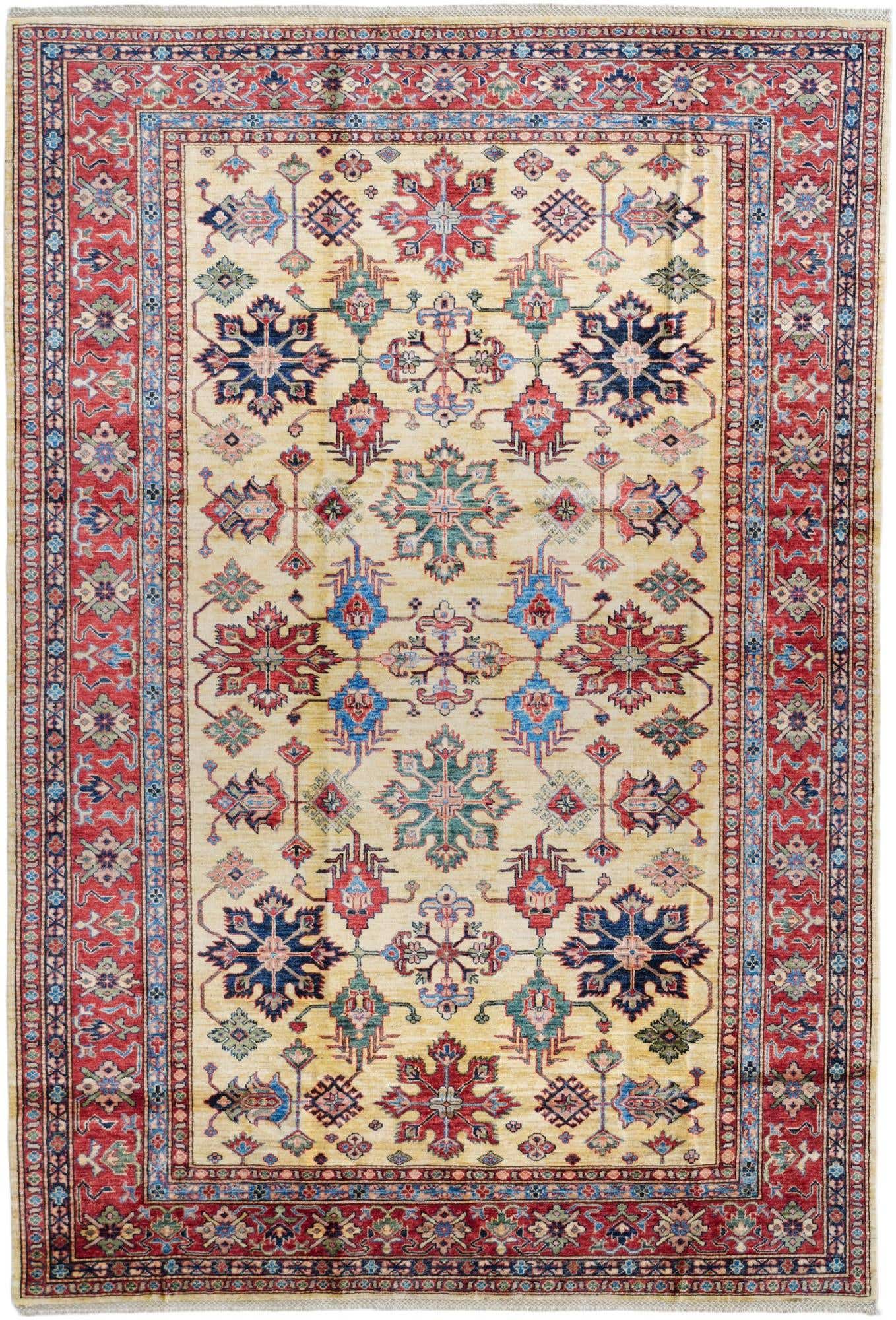 6' 8 x 9' 11 Hand Knotted Kazak Rug
