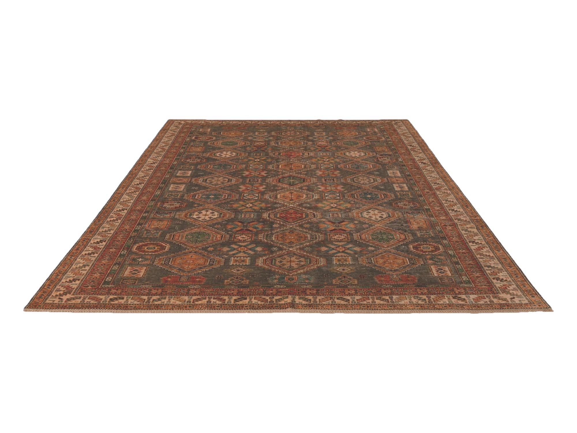 9' x 12' 4 Hand Knotted Kazak Rug