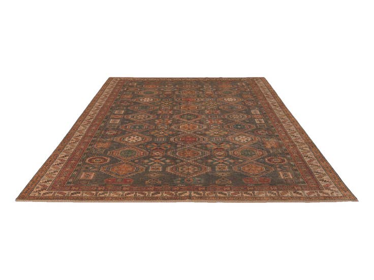 Detail image of 9' x 12' 4 Hand Knotted Kazak Rug