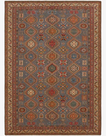 9' x 12' 4 Hand Knotted Kazak Rug