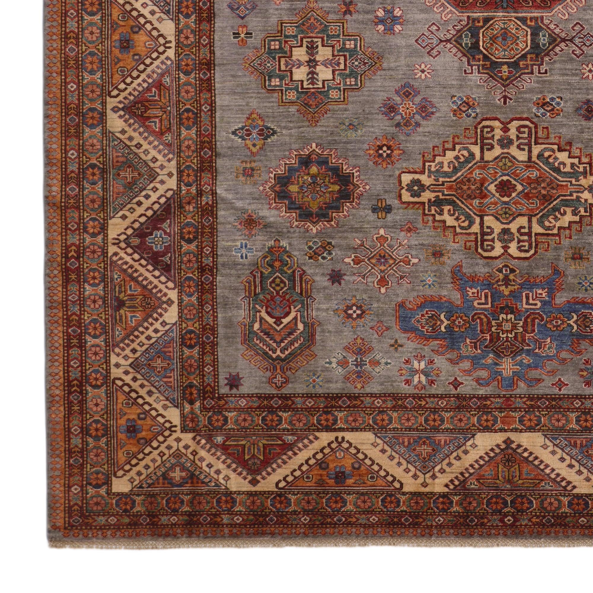 9' 3 x 12' 2 Hand Knotted Kazak Rug